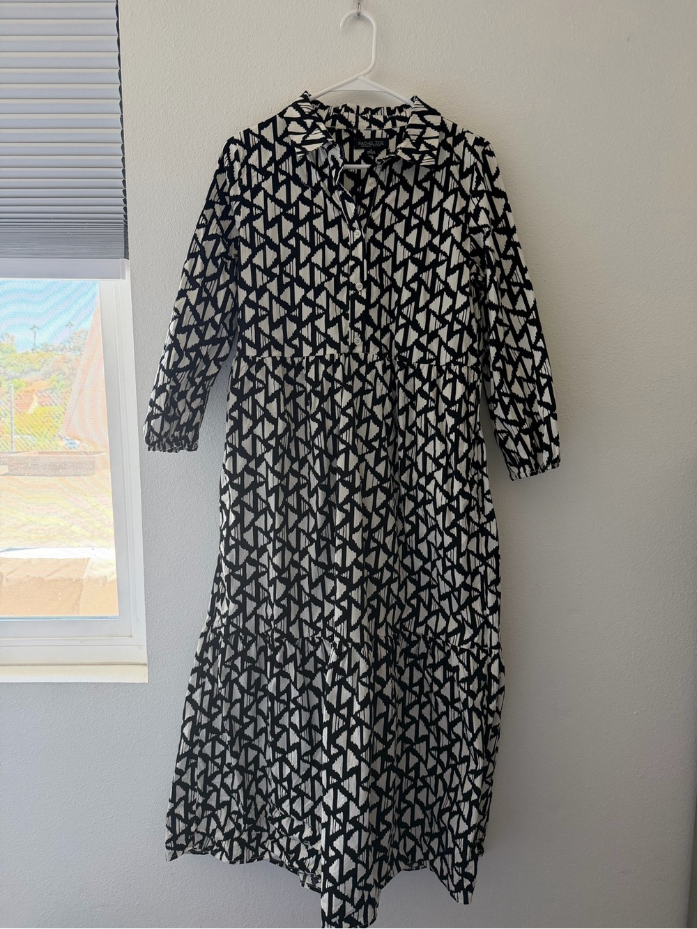 Rachel Zoe Black and White Geometric Maxi Dress
